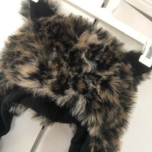 Cheetah print fuzzy winter hat